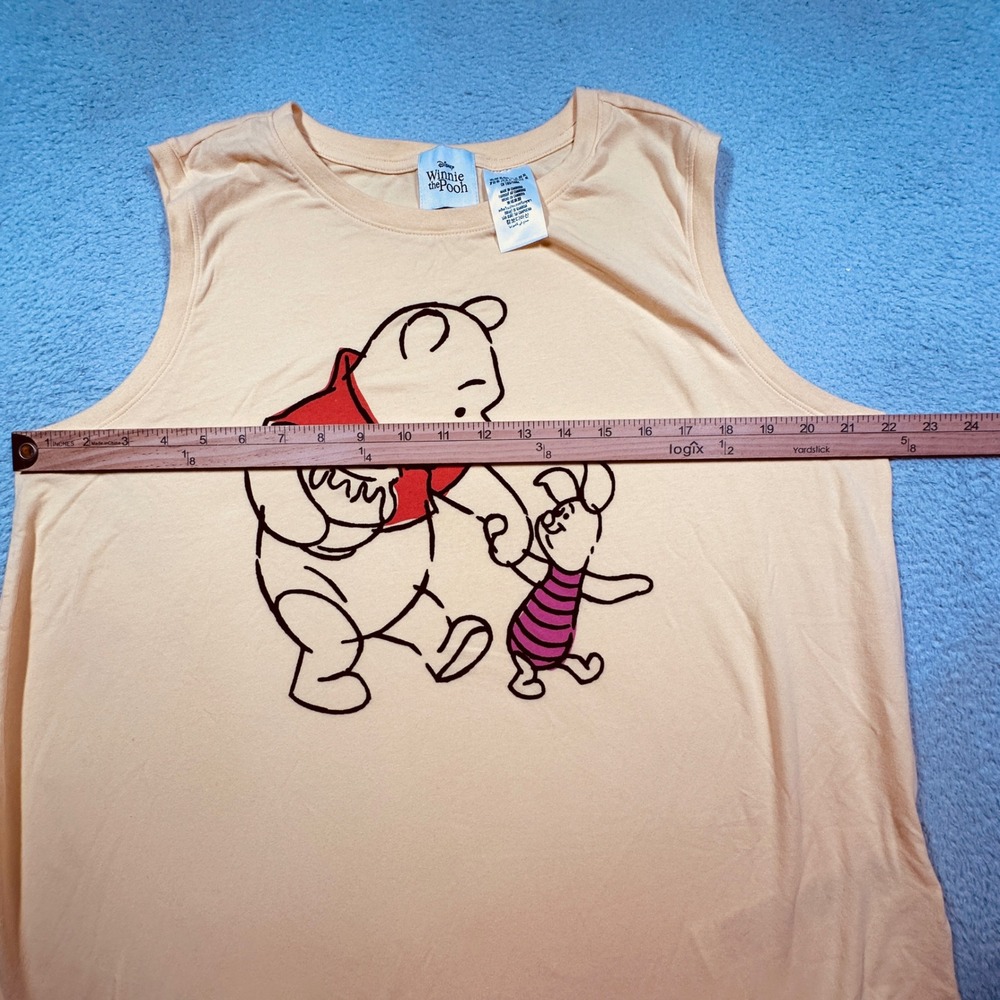 Disney Winnie the Pooh Tank Top Women XL Yellow Piglet Graphic Tee Sleeveless - Picture 8 of 9